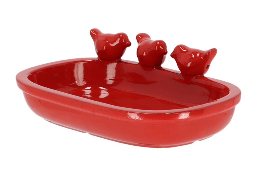 poidełko dla ptaków czerwony