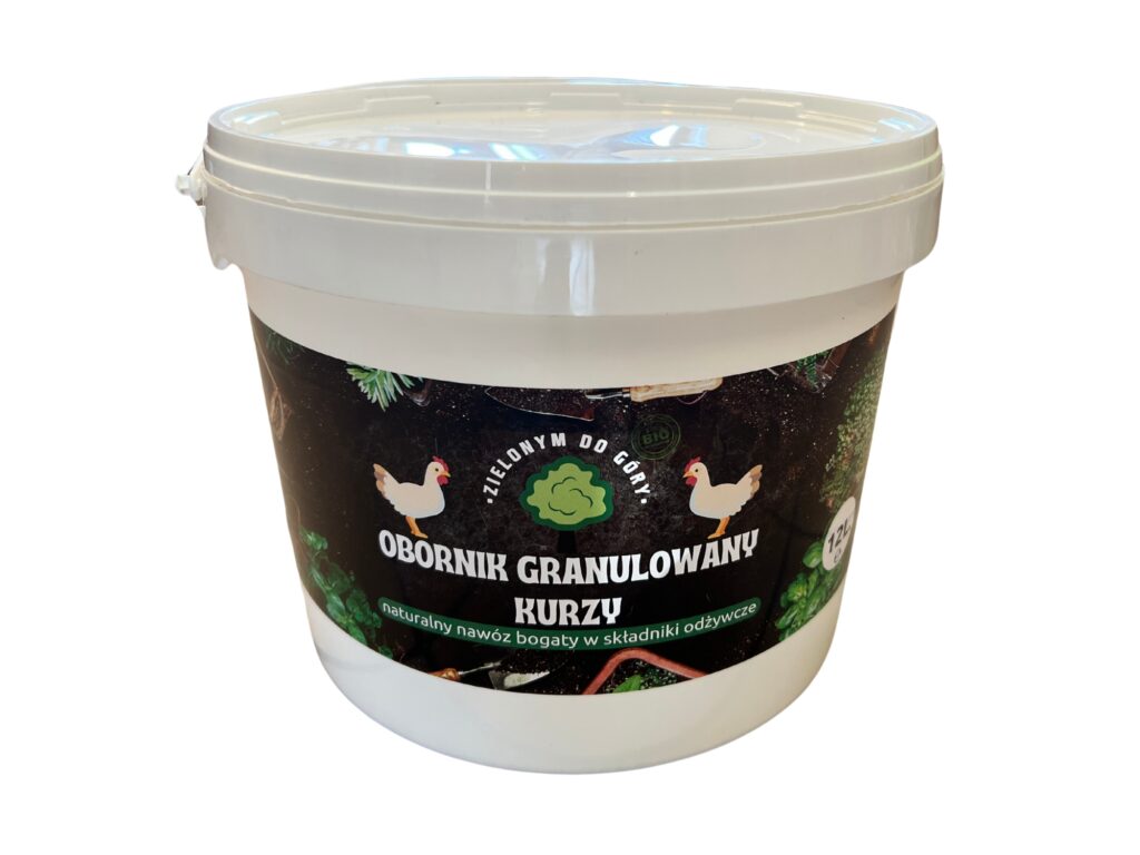 Obornik granulowany kurzy wiadro 12L nawóz organiczny do warzyw i roślin